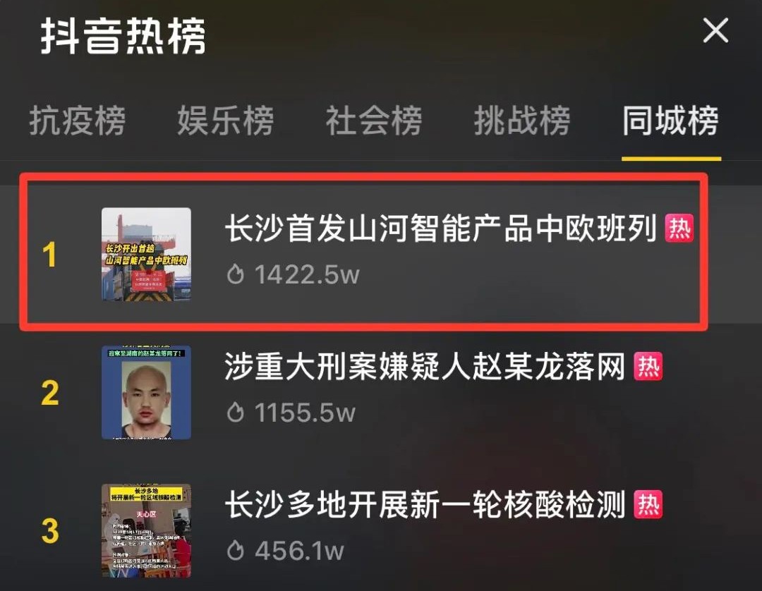中欧班列(长沙)山河智能专列首发引媒体关注